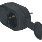 ADAPTADOR DOBLE CON TAPA - 10/16A IP44