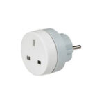 ADAPTADOR ENCHUFE VIAJE 2P+T BLANCO - BRITANICO/EUROPA