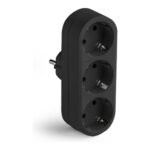 ADAPTADOR FRONTAL 3 TOMAS NEGRO - 16A 250V