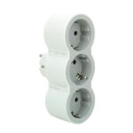 ADAPTADOR FRONTAL TRIPLE 10/16A - ENTRADA VERTICAL BLANCO/GRIS