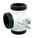 ADAPTADOR TRIPLE ROTATIVO 180º 10/16A - LATERAL BLANCO/NEGRO
