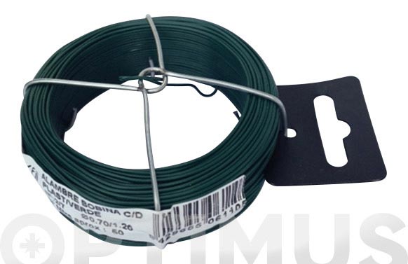 ALAMBRE PLASTIFICADO CON DISPENSADOR VERDE - 50 M 0,7/1,2 MM ALAMBRE PLASTIFICADO CON DISPENSADOR VERDE - Imagen 1