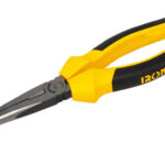ALICATE BOCA SEMI REDONDA CURVA 45º CON CORTANTE - 200 MM MANGO BICOMPONENTE