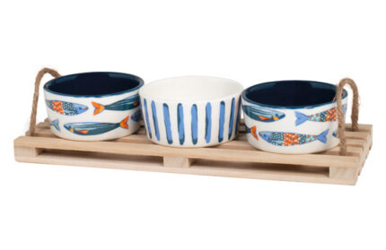 APERITIVO STONEWARE BASE SET 3 PZAS - Ø 8,5CM PECES