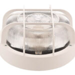 APLIQUE EXTERIOR REDONDO CON REJILLA BLANCO - IP44 E27 100W