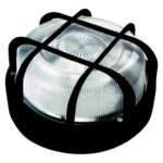 APLIQUE EXTERIOR REDONDO CON REJILLA NEGRO - IP44 E27 100W