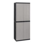 ARMARIO RESINA 4 ESTANTES ESCOBERO - 65 X 37 X 165 CM NEGRO GRIS