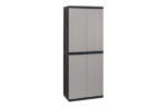 ARMARIO RESINA 4 ESTANTES ESCOBERO - 65 X 37 X 165 CM NEGRO GRIS