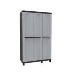 ARMARIO RESINA ALTO 3 ESTANTES NEGRO GRIS