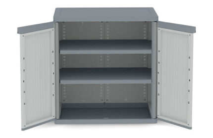 ARMARIO RESINA BAJO XL JUMBO 2 ESTANTES - WAVE 94,5 X 89,7 X 53,7 CM GRIS
