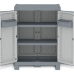 ARMARIO RESINA BASE MEDIO 2 ESTANTES - WAVE 97,9 X 70 X 43,8 CM GRIS