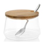AZUCARERO VIDRIO BAMBU C/CUCHARA - 250 ML