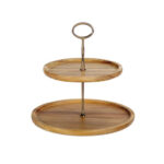 BANDEJA ACACIA 2 NIVELES - Ø 26,5 X 26 CM