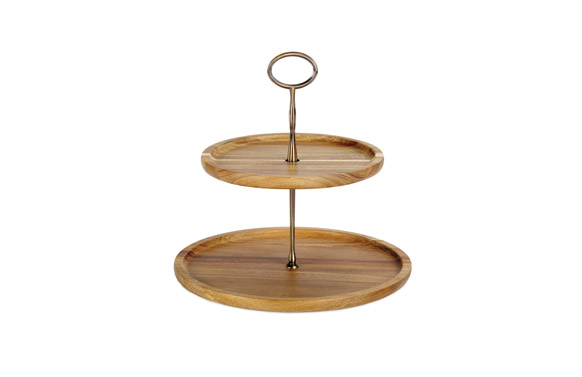 BANDEJA ACACIA 2 NIVELES - Ø 26,5 X 26 CM BANDEJA ACACIA 2 NIVELES - Ø 26,5 X 26 CM - Imagen 1