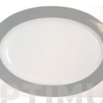 BANDEJA OVAL PORCELANA OPEN - B.GRIS 31CM