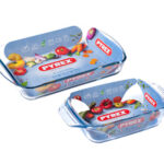 BANDEJA VIDRIO HORNO PYREX SET 2 UDS - 35X23CM / 27X17CM