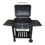 BARBACOA CARBON CON TAPA Y DOS MESAS AUXILIARES - 121,5X62X104CM