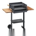 BARBACOA CARBON CUADRADAMINI CON FUNDA Y MESAS LATERALES - 46 X 46 CM