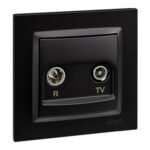 BASE ANTENA 2 TOMAS EMPOTRAR INTERMEDIA NEGRO - SERIE 10