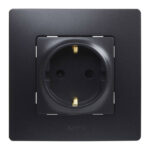 BASE ENCHUFE 2P+T EMPOTRAR NEGRO - SERIE NILOE