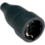 BASE ENCHUFE AEREA GOMA - NEGRO 250V