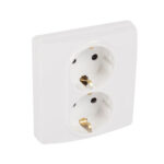 BASE ENCHUFE DOBLE 2P+T BLANCO - SERIE NILOE