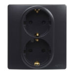 BASE ENCHUFE DOBLE 2P+T NEGRO - SERIE NILOE