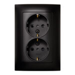 BASE ENCHUFE DOBLE SCHUKO TT EMPOTRAR NEGRO - SERIE 10