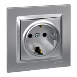 BASE ENCHUFE SCHUKO TT EMPOTRAR ALUMINIO - SERIE 10