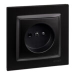 BASE ENCHUFE SIN TT EMPOTRAR NEGRO - SERIE 10