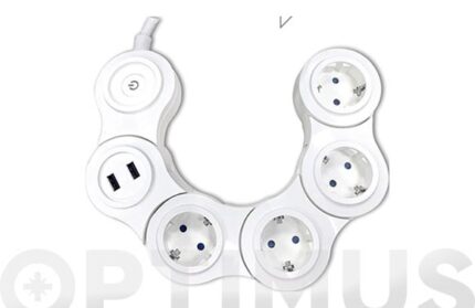BASE MULTIPLE FLEX 4T + 2 USB + WIFI - 1,5 M 3 X 1,5