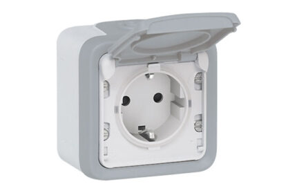 BASE SCHUKO SUPERFICIE GRIS IP55 - PLEXO