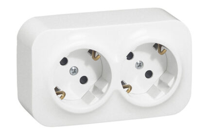BASE SHUKO DOBLE SUPERFICIE 16A BLANCO - IP21 FORIX