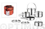 BATERIA INOX APILABLE 5P+ 2TAPAS - CON BOLSA TRANSPORTE