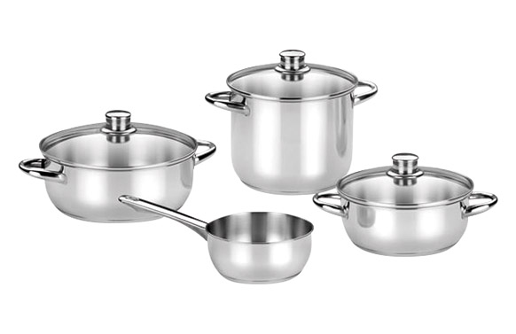 BATERIA INOX OPTIMA TAPA CRISTAL - 4 PIEZAS BATERIA INOX OPTIMA TAPA CRISTAL - Imagen 2