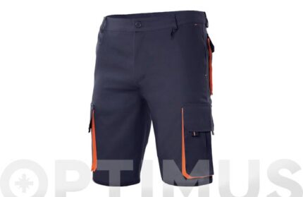 BERMUDA POLIESTER / ALGODON 200 GR TOTAL MATCH MARINO / NARANJA - T 52