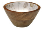 BOL MADERA DECORADA  ESMALTADO - 13CM-HOJAS