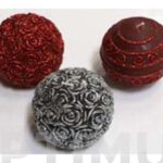 BOLA CERA ROJA ROSAS - Ø 8CM