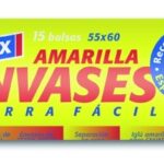 BOLSA BASURA 30 L (15 UDS) CIERRA FACIL AMARILLA ENVASES - 55X60 CM G-70
