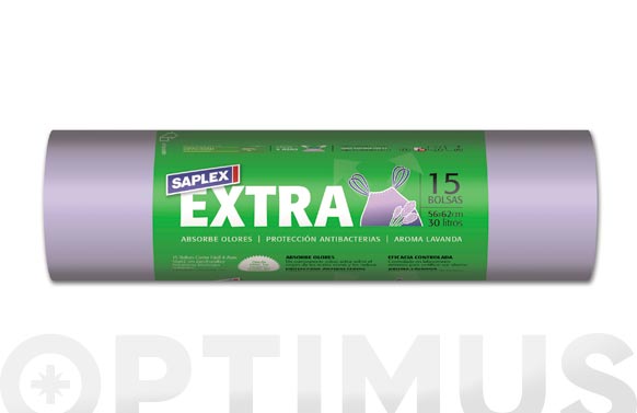 BOLSA BASURA 30 L (15 UDS) CIERRA FACIL EXTRA - 55X62 CM BOLSA BASURA 30 L (15 UDS) CIERRA FACIL EXTRA - 55X62 CM - Imagen 1