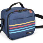 BOLSA PORTA ALIMENTOS CITY PRINTING AZUL RAYAS - 2 CONTENEDORES 0,6L