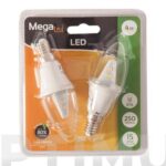 BOMBILLA LED FILAMENTO VELA (PACK 2 UNIDADES) - E14 LUZ CALIDA 250LM 4W
