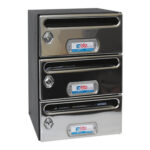 BUZON DE COMUNIDAD INTERIOR INOXIDABLE (3 CUERPOS) - MERCURIO NEGRO/INOXIDABLE
