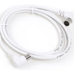 CABLE ANTENA CONECTORES ACODADOS 1,5M BLANCO
