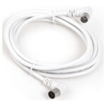 CABLE ANTENA CONECTORES ACODADOS 2,5M BLANCO