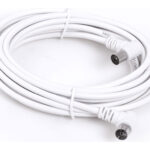 CABLE ANTENA CONECTORES ACODADOS 5M BLANCO