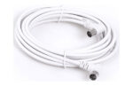 CABLE ANTENA CONECTORES ACODADOS 5M BLANCO