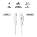 CABLE CONEXION USB TIPO C A LIGTINING 20W - 1 METRO BLANCO