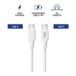 CABLE CONEXION USB TIPO C A TIPO C 20W - 1 METRO BLANCO