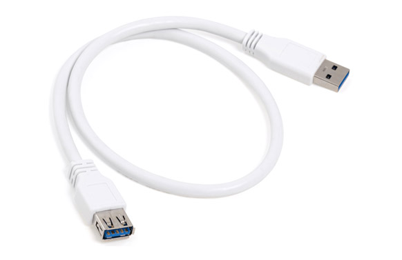 CABLE USB A/ USB A MACHO/HEMBRA 0,5M BLANCO CABLE USB A/ USB A MACHO/HEMBRA 0,5M BLANCO - Imagen 1